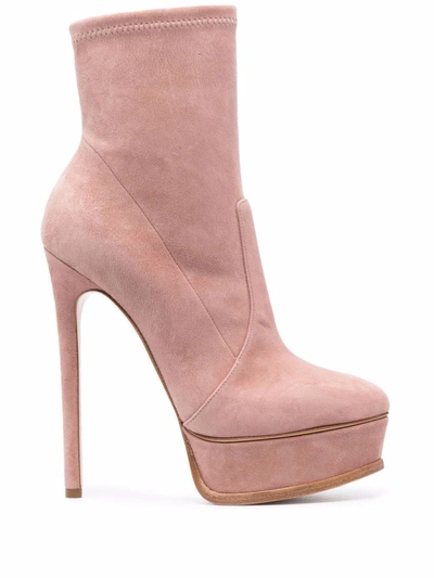 Shop Casadei Stiletto-heel Platform Ankle Boots In Rosa