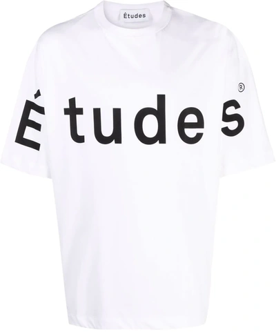 Shop Etudes Studio Logo Organic Cotton T-shirt In Weiss