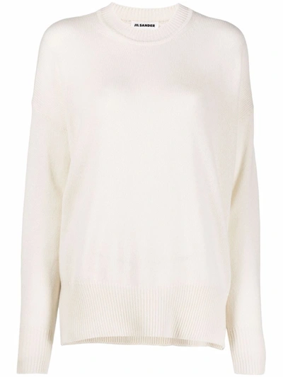 Shop Jil Sander Crew-neck Cashmere Jumper In Weiss