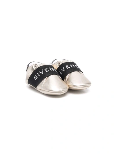Shop Givenchy Logo-print Slip-on Sneakers In Gold