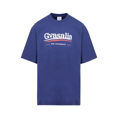 Shop Vetements Printed T-shirt Tshirt In Blue