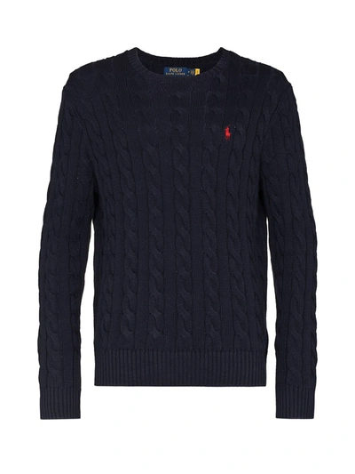 Shop Polo Ralph Lauren Cotton Sweater In Hunter Navy