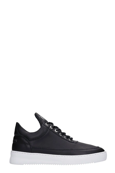Shop Filling Pieces Low Top Ripple Sneakers In Black Leather