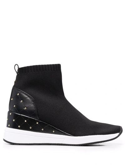 Shop Michael Michael Kors Skylar High-rise Sneakers In Schwarz