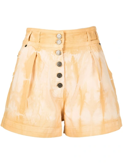 Shop Ulla Johnson Ares Bleached Shorts In Gelb
