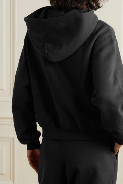 Shop Alexander Wang T Cotton-blend Jersey Hoodie In Black