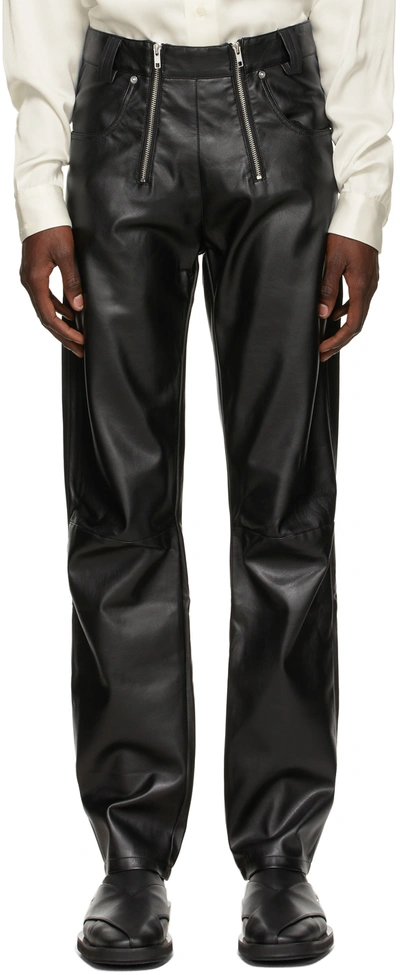 Shop Gmbh Black Faux-leather Thor Trousers