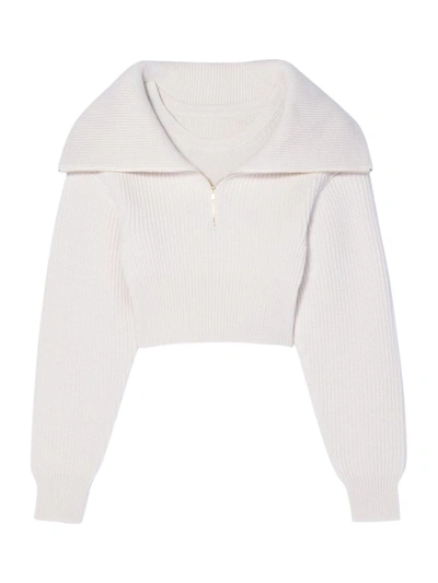 Shop Jacquemus La Maille Risoul Sweater White