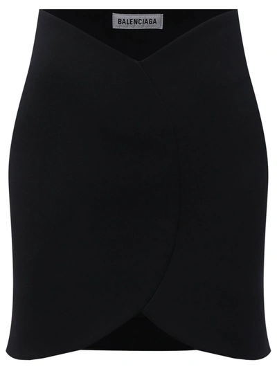 Shop Balenciaga High-waisted Circle Mini Skirt Black