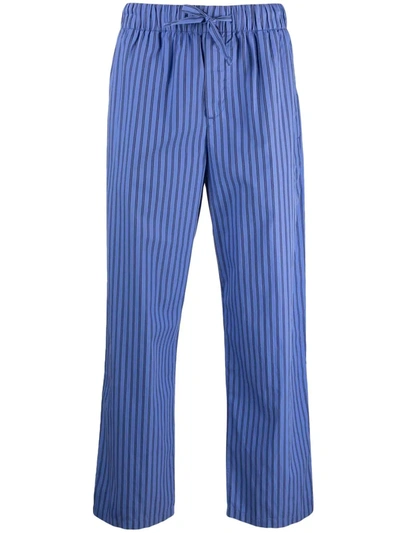 Tekla Verneuil Stripe-pattern Pyjama Trousers In Blue