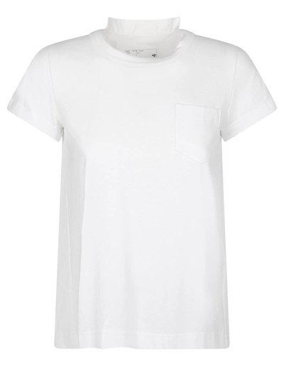 Shop Sacai Back Pleated Crewneck T In White