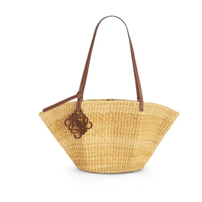 Shop Loewe Paula's Ibiza - Small Shell Basket Bag In Natural Pecan