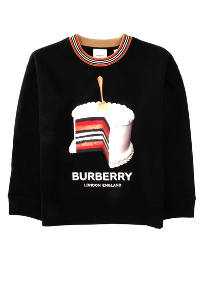 Shop Burberry Kids Cake Print Crewneck Sweatshirt In Black