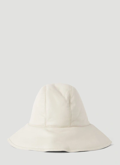 Shop Nanushka Seam Detailed Bucket Hat In White