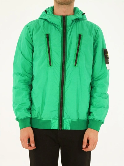 Stone Island Chest Zipped Padded Jacket In Green Modesens