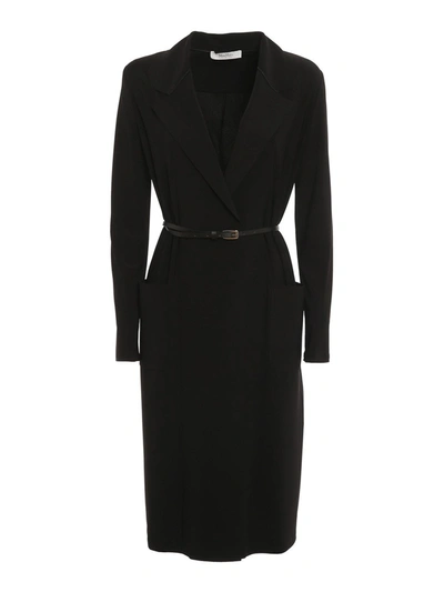 Shop Max Mara Slogan Overcoat In Black