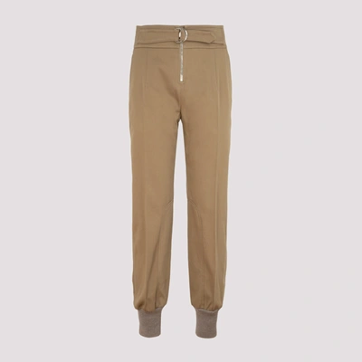 Shop Chloé Belted Straight Leg Trousers In Brown