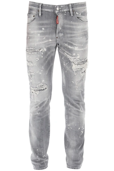 Dsquared2 Gray Wash Slim Jeans In Grey | ModeSens