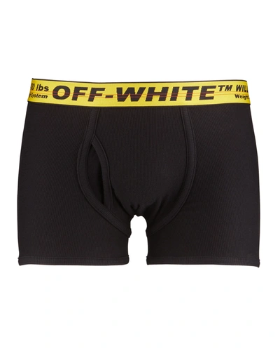 Shop Off-white Men's Industrial Logo Boxer Briefs, Black In Black Yellow