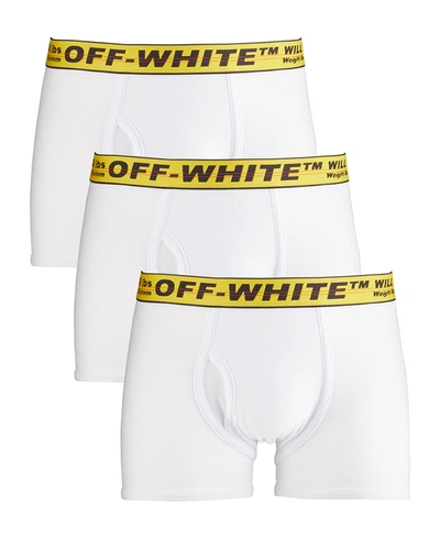 Shop Off-white Men's 3-pack Industrial Boxer Briefs In White Yellow