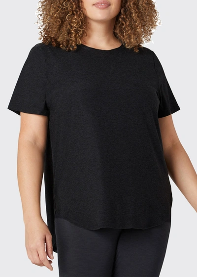 Shop Beyond Yoga Plus Size On The Down Low Active Tee In Darkest Night