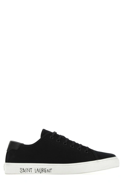 Saint Laurent Black Canvas Malibu Sneakers In Nero | ModeSens