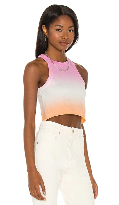 Shop Wsly The Rivington Weekend Cropped Tank In Helio & Cantaloupe Fade
