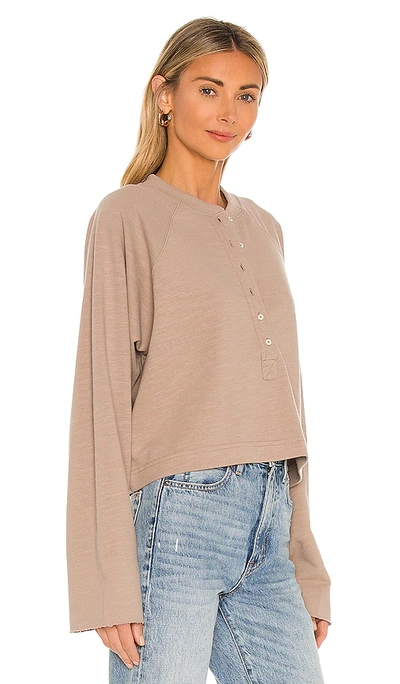 Shop Marissa Webb So Uptight Lightweight Plunge Henley In Stone Taupe