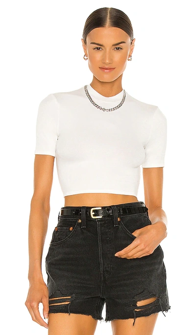 Shop Twenty Montreal Mackay Rib Cropped Top In White