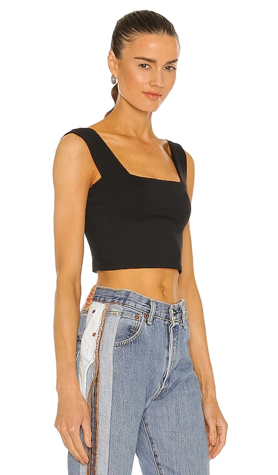 Susana Monaco Wide Strap Crop Top In 黑色
