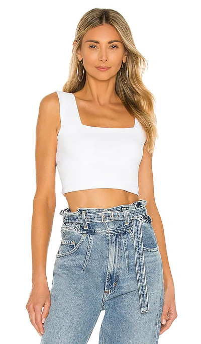 Susana Monaco Wide-strap Jersey Crop Top In 白糖色