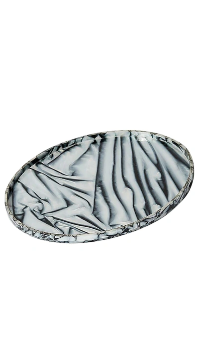 Shop Aeyre By Valet Oval Acrylic Tray In 斑马纹
