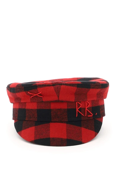 Shop Ruslan Baginskiy Baker Boy Tartan Hat In Red (red)