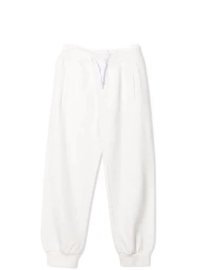 Shop Fendi Childrens Fleece Trousers In White