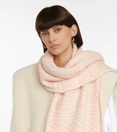 Shop Isabel Marant Satia Wool-blend Scarf In Beige