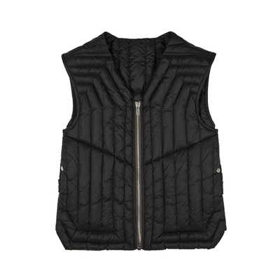 Shop Rick Owens Black Quilted Shell Gilet