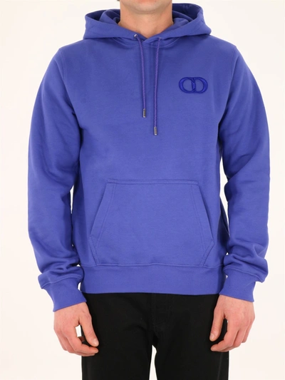 CD Icon Hooded Sweatshirt Blue Cotton Fleece