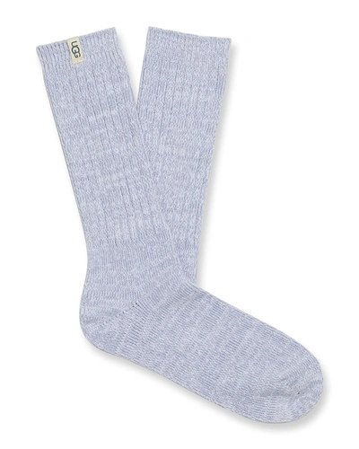 Shop Ugg Rib-knit Slouchy Crew Socks In Nightfall