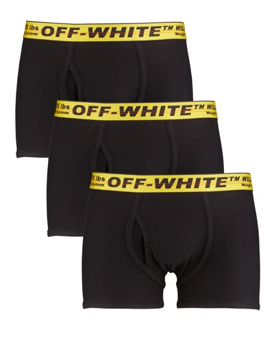 Shop Off-white Men's 3-pack Industrial Boxer Briefs, Black In Black Yellow