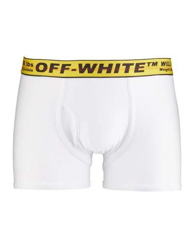 Shop Off-white Men's Industrial Logo Boxer Briefs In White Yellow