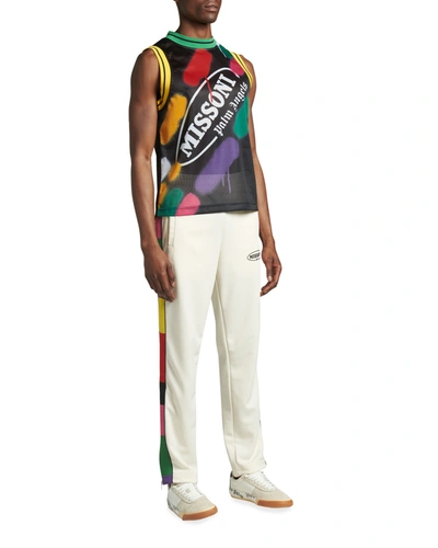 Shop Palm Angels X Missoni Men's Multicolor Logo Tank Top In Black White