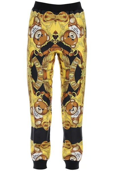 Shop Moschino Teddy Bear Track Pants In Multi