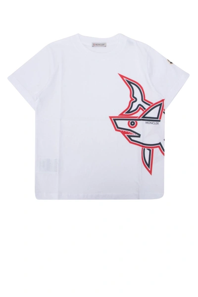 Shop Moncler Enfant Graphic Print Crewneck T In White