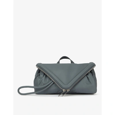 Shop Bottega Veneta Thunder Beak Leather Belt Bag In Gray