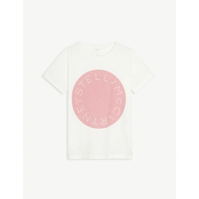 Shop Stella Mccartney Logo-print Organic Cotton T-shirt 4-16 Years In White