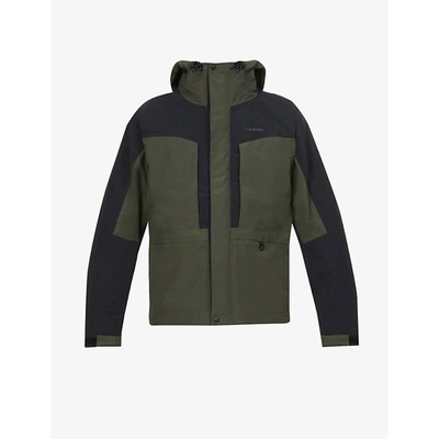 Shop Acne Studios Oyacht Logo-plaque Shell Parka Coat In Cedar Green Black