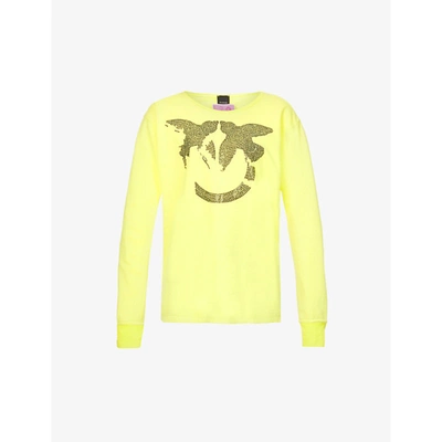 Shop Pinko Womens Green X Patrick Mcdowell Corallo Upcycled Cotton-jersey Sweatshirt S