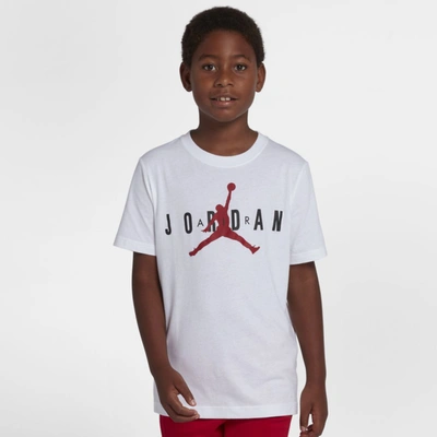 Shop Jordan Air Graphic Tee Big Kids' T-shirt In White