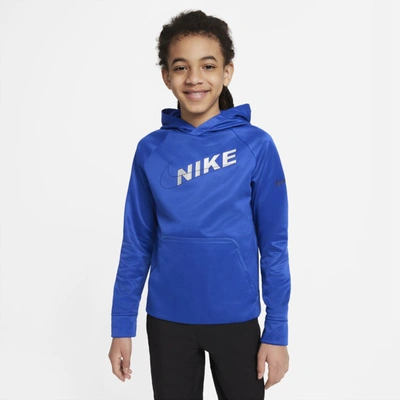 Therma-fit Big Kids' Graphic Training Hoodie In Game Royal,blue Void