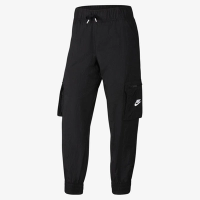 Shop Nike Sportswear Big Kids' (girls') Woven Cargo Pants In Black